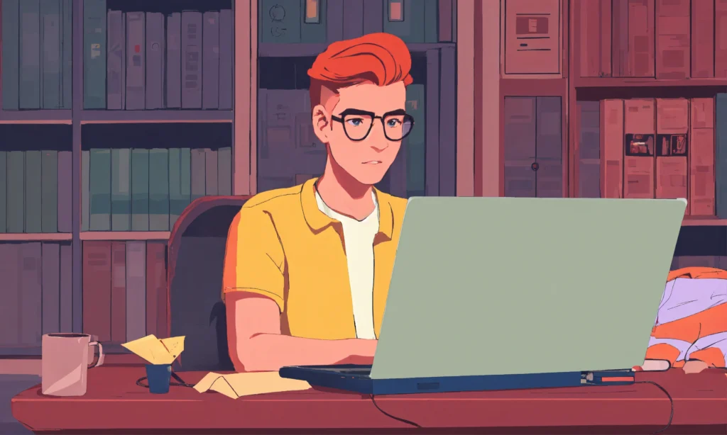 Trabajo profundo: el método que te ayuda a concentrarte como nunca antes 2 Ilustración de un hombre que utiliza métodos para aumentar la productividad en el trabajo.