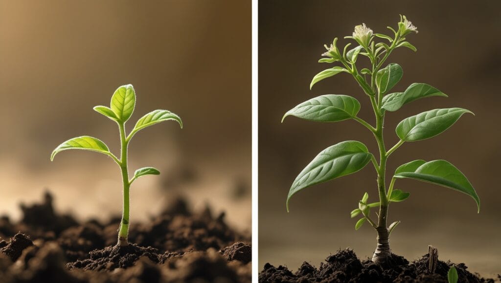 A diptych or progression image divided int 3