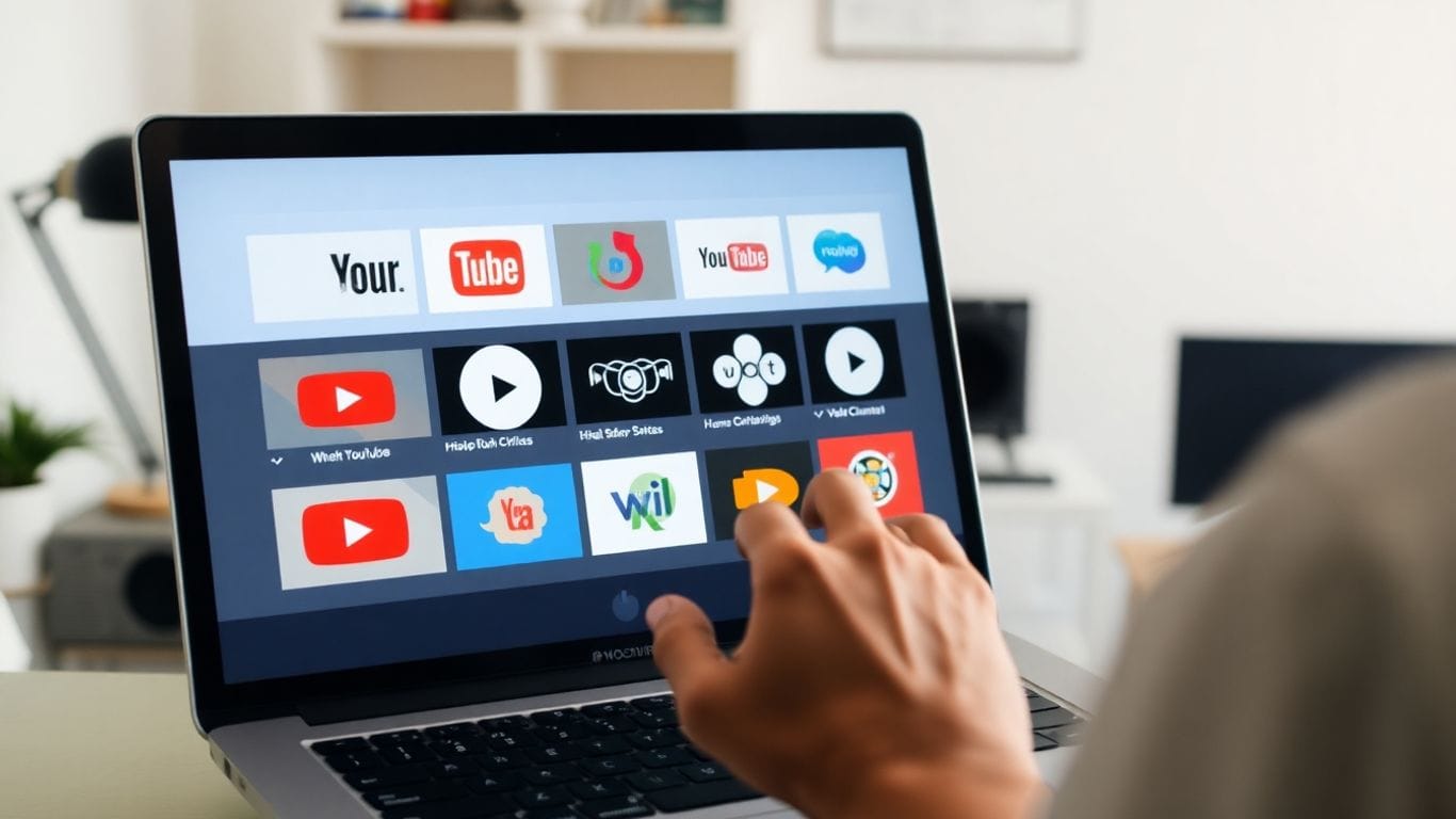 Como Escolher Nichos Lucrativos para YouTube sem Aparecer 2 Pessoa escolhendo nichos lucrativos no YouTube sem aparecer.